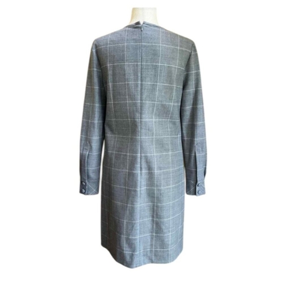 NWT Lela Rose Pearl Chestnut Plaid Wool Full Sleeve Dress Size 16 - Picture 4 of 16